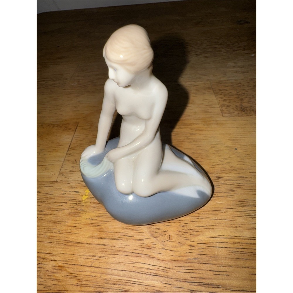 5" Royal Copenhagen Porcelain "Mermaid on Rock" Figurine Marked & Perfect!